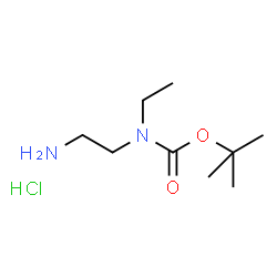 ChemSpider 2D Image | tert-Butyl 2-Aminoethyl(ethyl)carbamate hydrochloride | C9H21ClN2O2