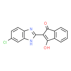 ChemSpider 2D Image | 2-(5-Chloro-1H-benzimidazol-2-yl)-3-hydroxy-1H-inden-1-one | C16H9ClN2O2