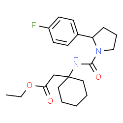 ChemSpider 2D Image | Ethyl [1-({[2-(4-fluorophenyl)-1-pyrrolidinyl]carbonyl}amino)cyclohexyl]acetate | C21H29FN2O3