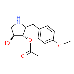 ChemSpider 2D Image | (3S,4S)-4-Hydroxy-2-(4-methoxybenzyl)-3-pyrrolidinyl acetate | C14H19NO4