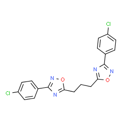 ChemSpider 2D Image | 5,5'-(1,3-Propanediyl)bis[3-(4-chlorophenyl)-1,2,4-oxadiazole] | C19H14Cl2N4O2