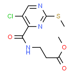 ChemSpider 2D Image | Methyl N-{[5-chloro-2-(methylsulfanyl)-4-pyrimidinyl]carbonyl}-beta-alaninate | C10H12ClN3O3S