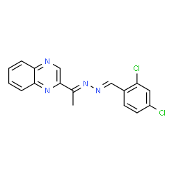 ChemSpider 2D Image | 2-{(1E)-1-[(2E)-(2,4-Dichlorobenzylidene)hydrazono]ethyl}quinoxaline | C17H12Cl2N4