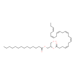 ChemSpider 2D Image | (2S)-1-Hydroxy-3-(tetradecanoyloxy)-2-propanyl (4Z,7Z,10Z,13Z,16Z,19Z)-4,7,10,13,16,19-docosahexaenoate | C39H64O5