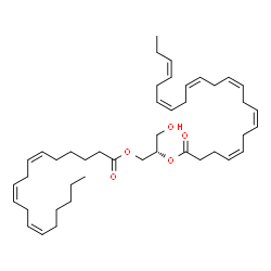 ChemSpider 2D Image | (2S)-1-Hydroxy-3-[(6Z,9Z,12Z)-6,9,12-octadecatrienoyloxy]-2-propanyl (4Z,7Z,10Z,13Z,16Z,19Z)-4,7,10,13,16,19-docosahexaenoate | C43H66O5