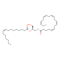 ChemSpider 2D Image | (2S)-2-[(9Z)-9-Hexadecenoyloxy]-3-hydroxypropyl (5Z,8Z,11Z,14Z,17Z)-5,8,11,14,17-icosapentaenoate | C39H64O5
