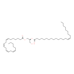 ChemSpider 2D Image | (2S)-1-[(7Z,10Z,13Z,16Z)-7,10,13,16-Docosatetraenoyloxy]-3-hydroxy-2-propanyl (15Z)-15-tetracosenoate | C49H86O5