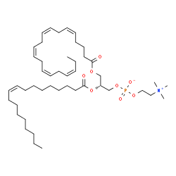 ChemSpider 2D Image | 1-[(5Z,8Z,11Z,14Z,17Z)-eicosapentaenoyl]-2-[(9Z)-octadecenoyl]-sn-glycero-3-phosphocholine | C46H80NO8P