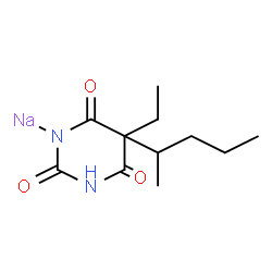 ChemSpider 2D Image | Sodium 5-ethyl-2,4,6-trioxo-5-(2-pentanyl)tetrahydro-2H-pyrimidin-1-ide | C11H17N2NaO3