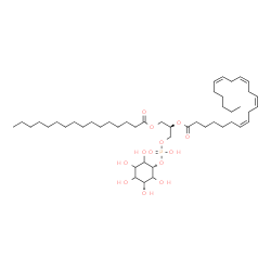 ChemSpider 2D Image | (2R)-1-[(Hydroxy{[(1s,3R)-2,3,4,5,6-pentahydroxycyclohexyl]oxy}phosphoryl)oxy]-3-(palmitoyloxy)-2-propanyl (7Z,10Z,13Z,16Z)-7,10,13,16-docosatetraenoate | C47H83O13P