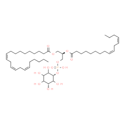 ChemSpider 2D Image | (2R)-2-[(9Z,12Z)-9,12-Hexadecadienoyloxy]-3-[(hydroxy{[(1s,3R)-2,3,4,5,6-pentahydroxycyclohexyl]oxy}phosphoryl)oxy]propyl (10Z,13Z,16Z)-10,13,16-docosatrienoate | C47H81O13P