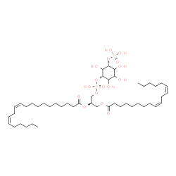 ChemSpider 2D Image | (2R)-1-[(Hydroxy{[(1S,5R)-2,3,4,6-tetrahydroxy-5-(phosphonooxy)cyclohexyl]oxy}phosphoryl)oxy]-3-[(9Z,12Z)-9,12-octadecadienoyloxy]-2-propanyl (11Z,14Z)-11,14-icosadienoate | C47H84O16P2