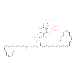 ChemSpider 2D Image | (2R)-1-[(9Z,12Z)-9,12-Hexadecadienoyloxy]-3-[(hydroxy{[(1S,5S)-2,3,6-trihydroxy-4,5-bis(phosphonooxy)cyclohexyl]oxy}phosphoryl)oxy]-2-propanyl (10Z,13Z,16Z)-10,13,16-docosatrienoate | C47H83O19P3