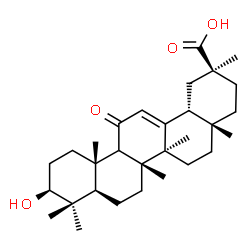 ChemSpider 2D Image | (3beta,9xi)-3-Hydroxy-11-oxoolean-12-en-30-oic acid | C30H46O4