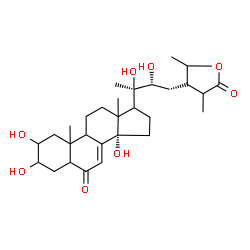 ChemSpider 2D Image | (9xi,10xi,13xi,17xi,22R)-2,3,14,20,22-Pentahydroxy-26,28-epoxystigmast-7-ene-6,26-dione | C29H44O8