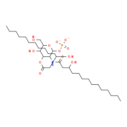 ChemSpider 2D Image | 2-Deoxy-3-O-(3-hydroxytetradecanoyl)-2-[(3-hydroxytetradecanoyl)amino]-1-O-phosphonatohexopyranose | C34H64NO12P