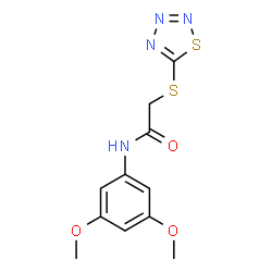 ChemSpider 2D Image | N-(3,5-Dimethoxyphenyl)-2-(1,2,3,4-thiatriazol-5-ylsulfanyl)acetamide | C11H12N4O3S2