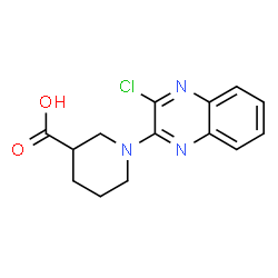 ChemSpider 2D Image | 1-(3-Chloro-2-quinoxalinyl)-3-piperidinecarboxylic acid | C14H14ClN3O2