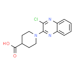 ChemSpider 2D Image | 1-(3-Chloro-2-quinoxalinyl)-4-piperidinecarboxylic acid | C14H14ClN3O2