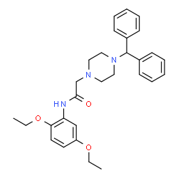 ChemSpider 2D Image | N-(2,5-Diethoxyphenyl)-2-[4-(diphenylmethyl)-1-piperazinyl]acetamide | C29H35N3O3