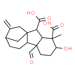 ChemSpider 2D Image | 4a-Formyl-2-hydroxy-1-methyl-8-methylenegibbane-1,10-dicarboxylic acid | C20H26O6