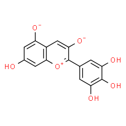 ChemSpider 2D Image | 7-Hydroxy-2-(3,4,5-trihydroxyphenyl)-3,5-chromeniumdiolate | C15H9O7