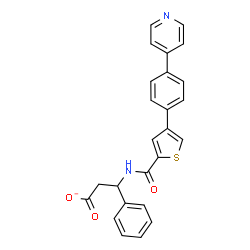 ChemSpider 2D Image | 3-Phenyl-3-[({4-[4-(4-pyridinyl)phenyl]-2-thienyl}carbonyl)amino]propanoate | C25H19N2O3S