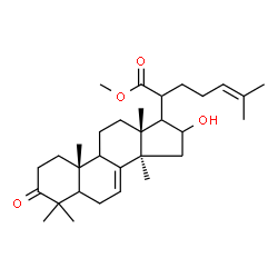 ChemSpider 2D Image | Methyl (5xi,9xi,17xi,20xi)-16-hydroxy-3-oxolanosta-7,24-dien-21-oate | C31H48O4