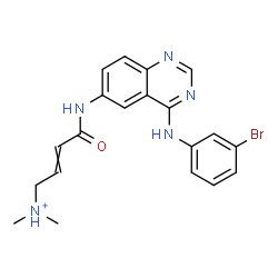 ChemSpider 2D Image | 4-({4-[(3-Bromophenyl)amino]-6-quinazolinyl}amino)-N,N-dimethyl-4-oxo-2-buten-1-aminium | C20H21BrN5O