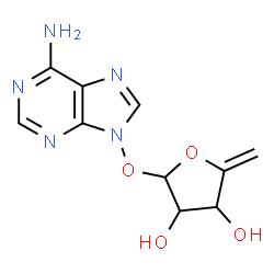 ChemSpider 2D Image | 6-Amino-9H-purin-9-yl 5-deoxypent-4-enofuranoside | C10H11N5O4