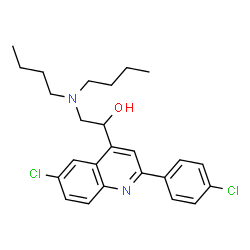 ChemSpider 2D Image | 1-[6-Chloro-2-(4-chlorophenyl)-4-quinolinyl]-2-(dibutylamino)ethanol | C25H30Cl2N2O