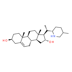 ChemSpider 2D Image | (3beta,16alpha)-20-[(2S)-5-Methyl-2-piperidinyl]pregn-5-ene-3,16-diol | C27H45NO2