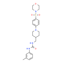 ChemSpider 2D Image | 1-(3-Methylphenyl)-3-({1-[4-(4-morpholinylsulfonyl)phenyl]-4-piperidinyl}methyl)urea | C24H32N4O4S