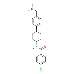 ChemSpider 2D Image | 4-Chloro-N-(trans-4-{4-[(dimethylamino)methyl]phenyl}cyclohexyl)-N-methylbenzamide | C23H29ClN2O