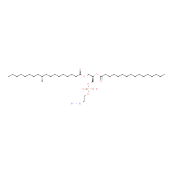 ChemSpider 2D Image | (2R)-3-{[(2-Aminoethoxy)(hydroxy)phosphoryl]oxy}-2-(palmitoyloxy)propyl (10R)-10-methyloctadecanoate | C40H80NO8P