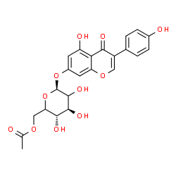 ChemSpider 2D Image | 5-Hydroxy-3-(4-hydroxyphenyl)-4-oxo-4H-chromen-7-yl 6-O-acetyl-beta-D-threo-hexopyranoside | C23H22O11