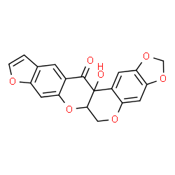 ChemSpider 2D Image | 13a-Hydroxy-6a,13a-dihydro[1,3]dioxolo[6,7]chromeno[3,4-b]furo[3,2-g]chromen-13(6H)-one | C19H12O7