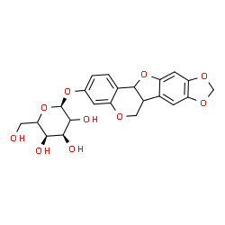 ChemSpider 2D Image | 6a,12a-Dihydro-6H-[1,3]dioxolo[5,6][1]benzofuro[3,2-c]chromen-3-yl alpha-L-erythro-hexopyranoside | C22H22O10