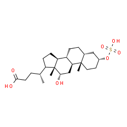 ChemSpider 2D Image | (3alpha,5beta,12alpha,17xi)-12-Hydroxy-3-(sulfooxy)cholan-24-oic acid | C24H40O7S