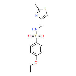 ChemSpider 2D Image | 4-Ethoxy-N-[(2-methyl-1,3-thiazol-4-yl)methyl]benzenesulfonamide | C13H16N2O3S2