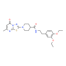 ChemSpider 2D Image | N-[2-(3,4-Diethoxyphenyl)ethyl]-1-(7-methyl-5-oxo-5H-[1,3,4]thiadiazolo[3,2-a]pyrimidin-2-yl)-4-piperidinecarboxamide | C24H31N5O4S