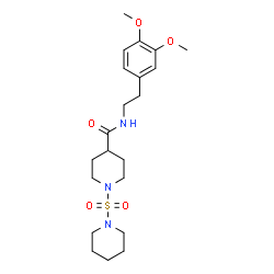 ChemSpider 2D Image | N-[2-(3,4-Dimethoxyphenyl)ethyl]-1-(1-piperidinylsulfonyl)-4-piperidinecarboxamide | C21H33N3O5S