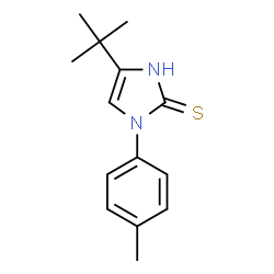 ChemSpider 2D Image | 1-(4-Methylphenyl)-4-(2-methyl-2-propanyl)-1,3-dihydro-2H-imidazole-2-thione | C14H18N2S