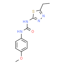 ChemSpider 2D Image | 1-(5-Ethyl-1,3,4-thiadiazol-2-yl)-3-(4-methoxyphenyl)urea | C12H14N4O2S