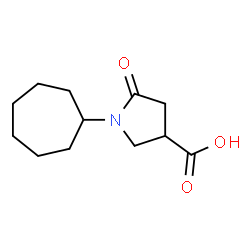 ChemSpider 2D Image | 1-Cycloheptyl-5-oxo-3-pyrrolidinecarboxylic acid | C12H19NO3