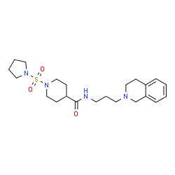 ChemSpider 2D Image | N-[3-(3,4-Dihydro-2(1H)-isoquinolinyl)propyl]-1-(1-pyrrolidinylsulfonyl)-4-piperidinecarboxamide | C22H34N4O3S