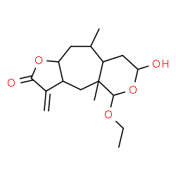 ChemSpider 2D Image | 5-Ethoxy-7-hydroxy-4a,9-dimethyl-3-methylenedecahydrofuro[2',3':5,6]cyclohepta[1,2-c]pyran-2(3H)-one | C17H26O5