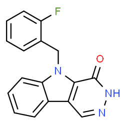 ChemSpider 2D Image | 5-(2-Fluorobenzyl)-3,5-dihydro-4H-pyridazino[4,5-b]indol-4-one | C17H12FN3O