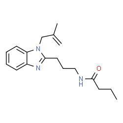 ChemSpider 2D Image | N-{3-[1-(2-Methyl-2-propen-1-yl)-1H-benzimidazol-2-yl]propyl}butanamide | C18H25N3O
