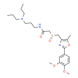 ChemSpider 2D Image | 2-({[2-(3,4-Dimethoxyphenyl)-5-methyl-1,3-oxazol-4-yl]methyl}sulfinyl)-N-[3-(dipropylamino)propyl]acetamide | C24H37N3O5S